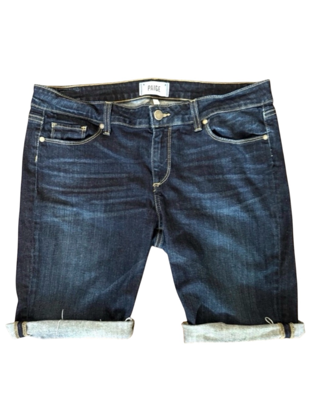 Paige Warner Wash Blue Denim Shorts, Size 31